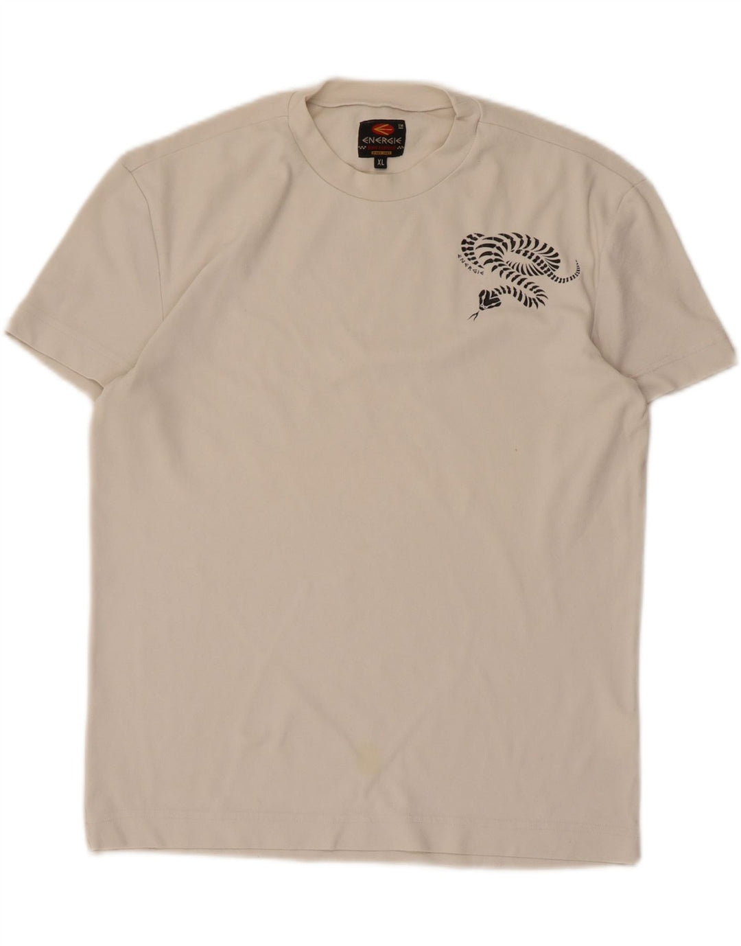 ENERGIE Womens Graphic T-Shirt Top UK 18 XL White Polyamide