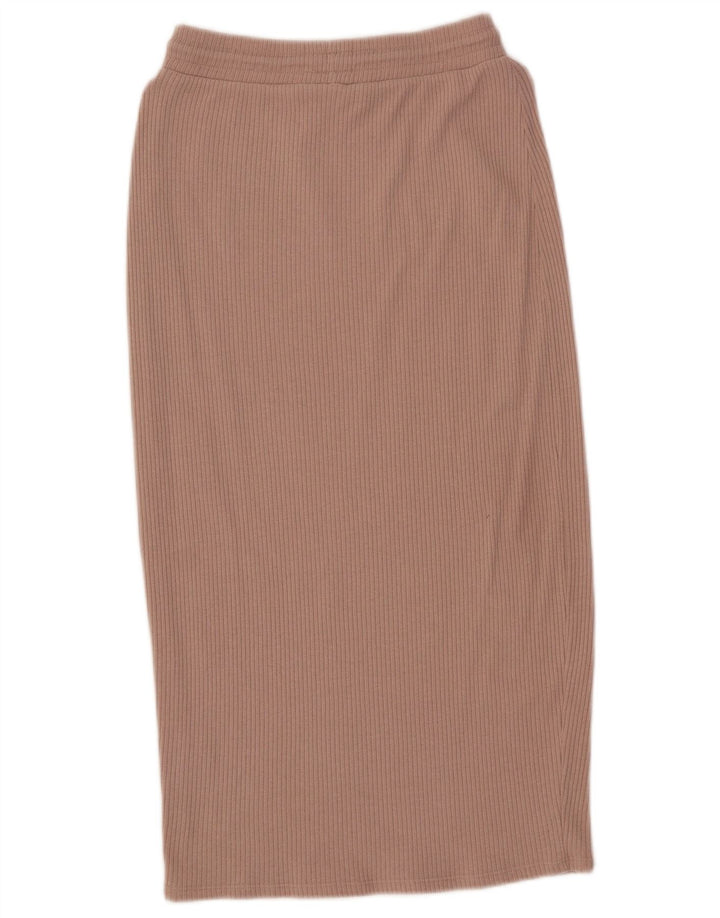 Zara Womens High Waist Midi Skirt Medium W28  Pink Polyester