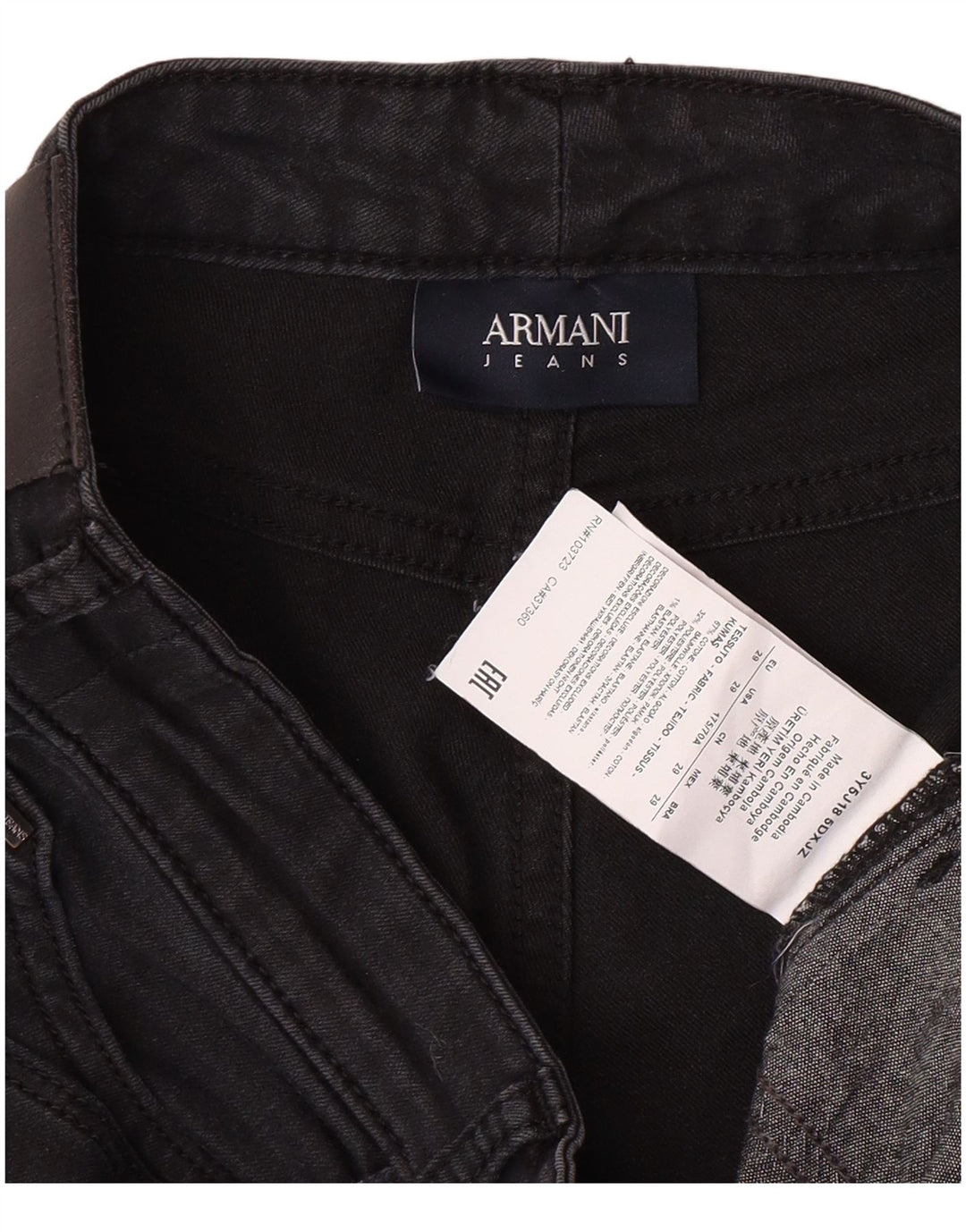 ARMANI Womens Tapered Jeans W29 L27 Black Cotton