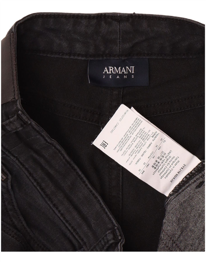 ARMANI Womens Tapered Jeans W29 L27 Black Cotton
