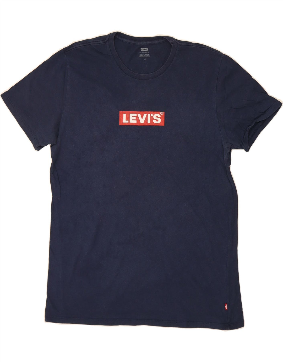 LEVI'S Mens Graphic T-Shirt Top Large Navy Blue Vintage Levi's and Second-Hand Levi's from Messina Hembry 