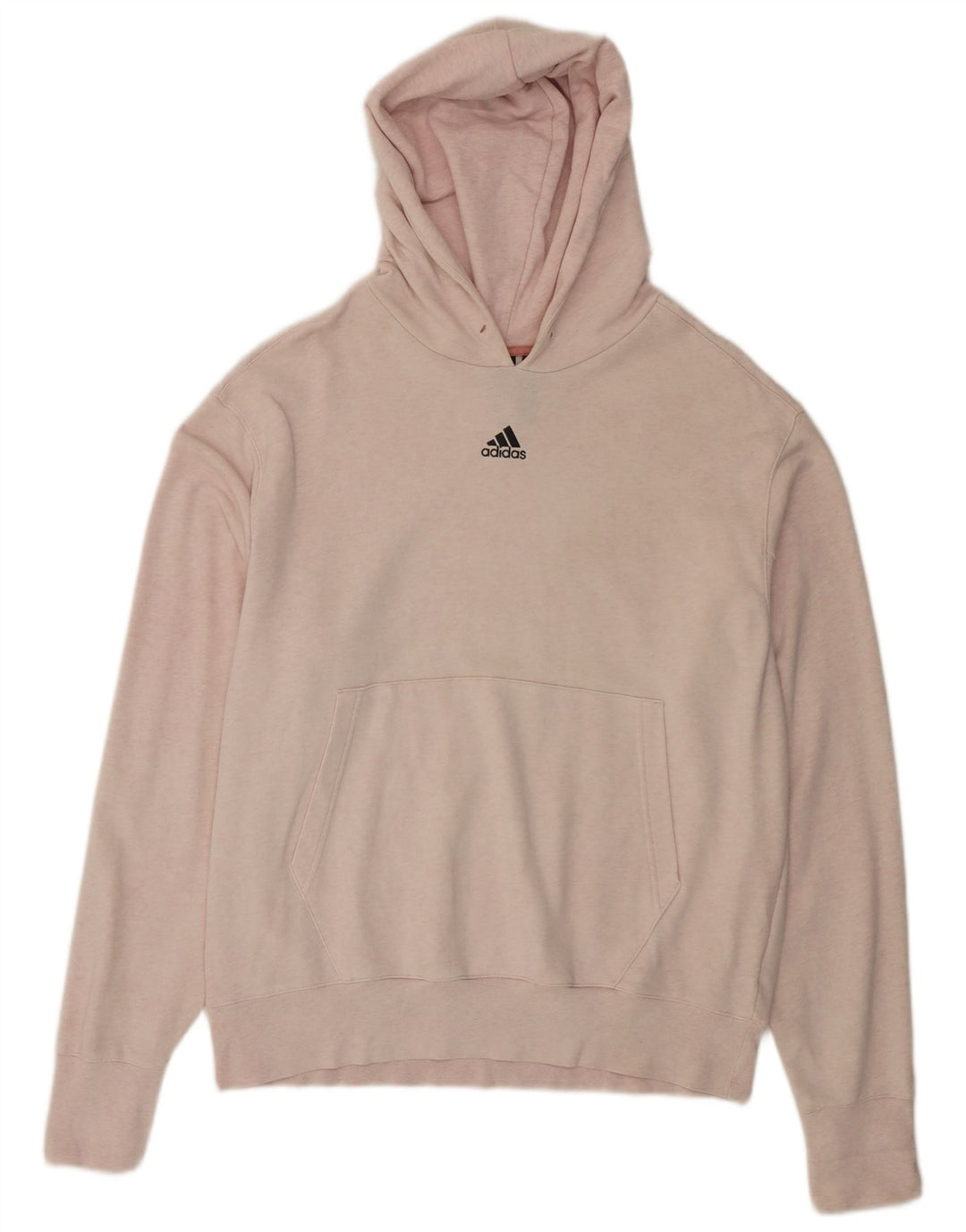 ADIDAS Mens Hoodie Jumper Large Pink Cotton