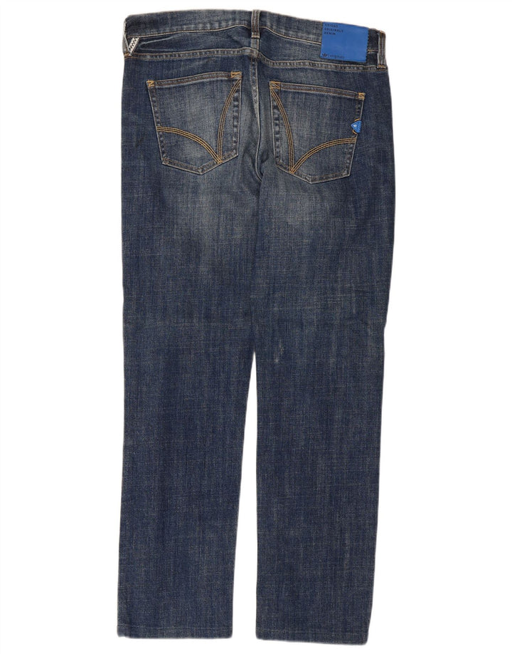 Adidas Mens Straight Jeans W32 L29 Blue Cotton