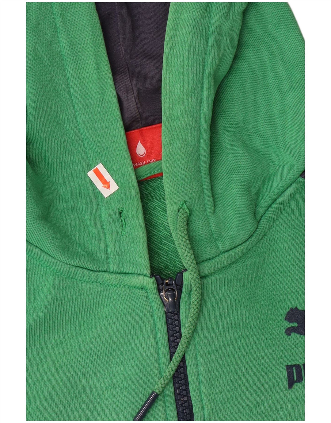 Puma Mens Zip Hoodie Sweater Medium Green Colourblock