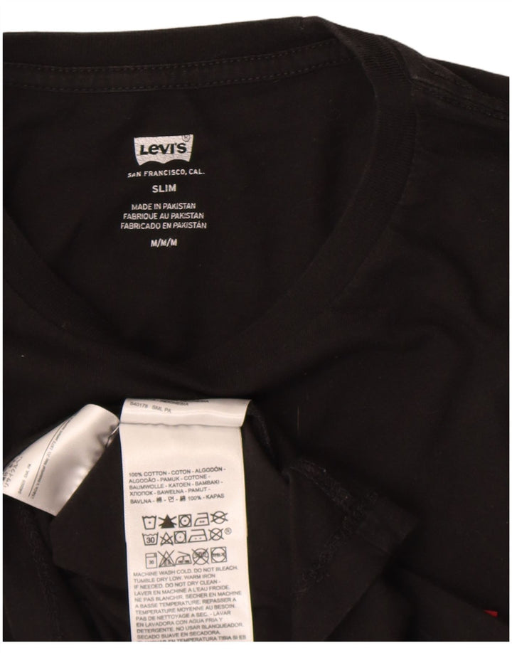 LEVI'S Mens Slim Fit T-Shirt Top Medium Black Cotton