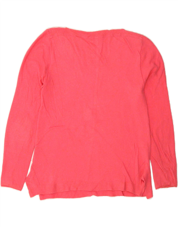 WHITE STUFF Womens Boat Neck Jumper Sweater UK 12 Medium Pink Viscose Vintage White Stuff and Second-Hand White Stuff from Messina Hembry 