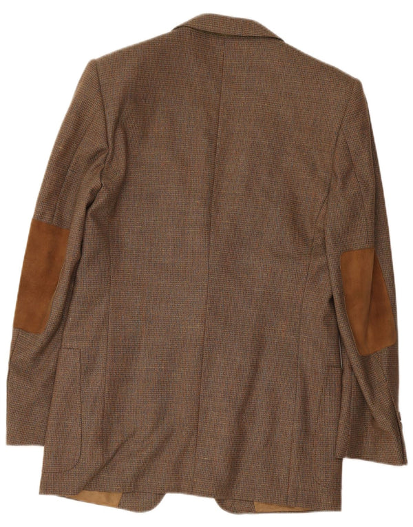 Vittorio Veneto Mens 2 Button Blazer Jacket IT 48 Medium Brown Wool
