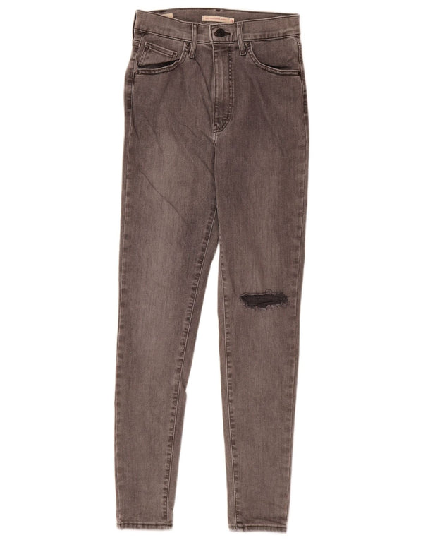 Levi's Womens Mile High Distressed Super Skinny Jeans W28 L29 Grey