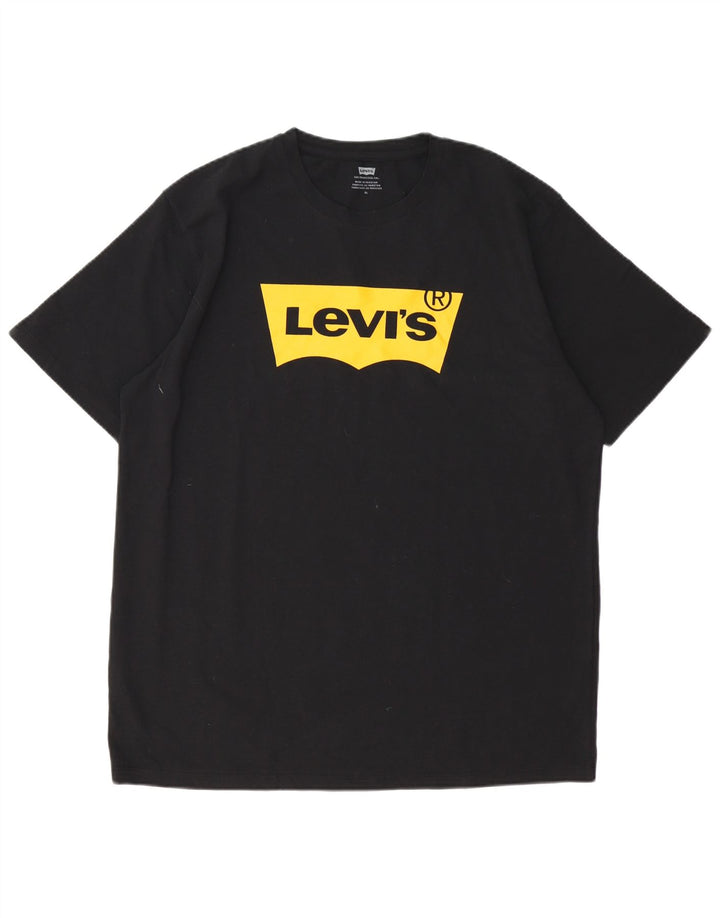 LEVI'S Mens Graphic T-Shirt Top XL Black Cotton