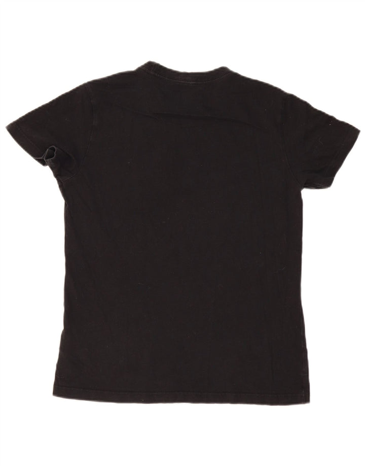 ADIDAS Womens Graphic T-Shirt Top UK 12/14 Medium Black Cotton