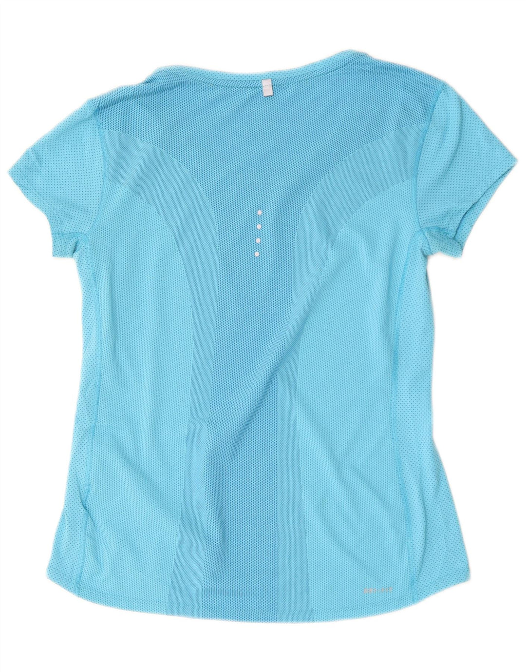 Nike Womens Dri Fit T-Shirt Top UK 10 Small Blue Colourblock Polyester