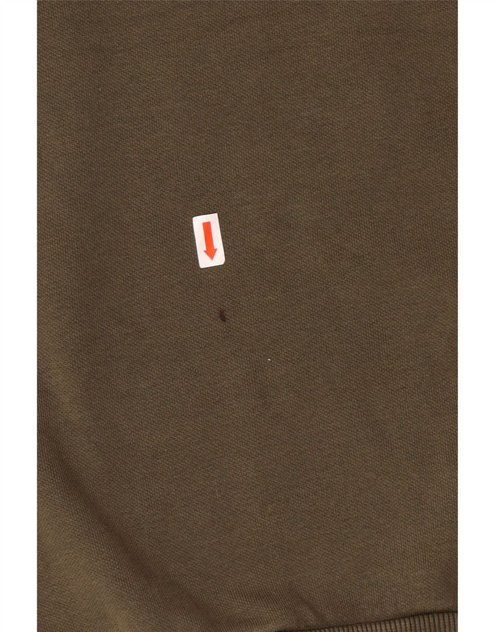 PUMA Womens Graphic Sweatshirt Jumper UK 14 Medium Khaki Cotton