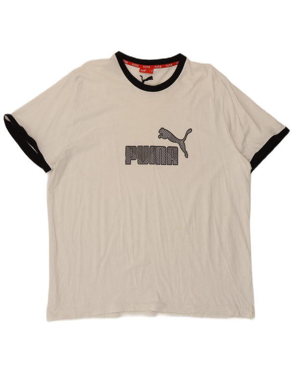 Puma Mens Graphic T-Shirt Top 2XL White
