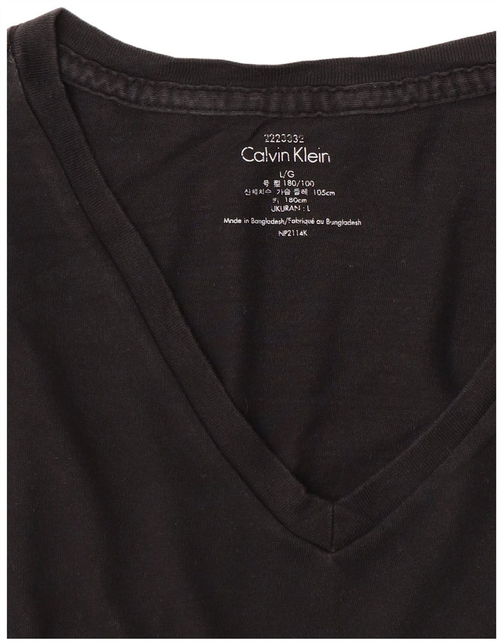 CALVIN KLEIN Mens T-Shirt Top Large Black