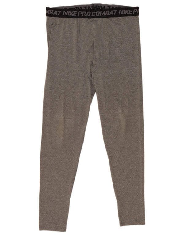 Nike Mens Compression Graphic Crop Leggings 2XL Grey Colourblock
