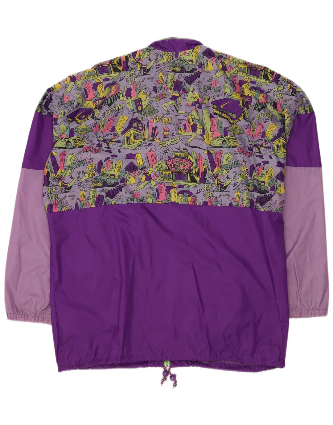 J JEANTEX Mens Loose Fit Rain Jacket UK 40 Large Purple Colourblock