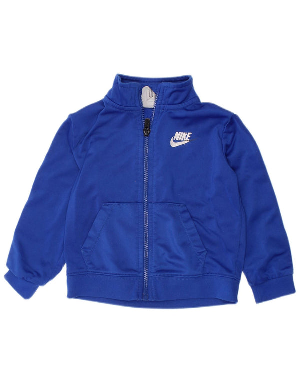NIKE Baby Boys Graphic Tracksuit Top Jacket 18-24 Months Blue Colourblock