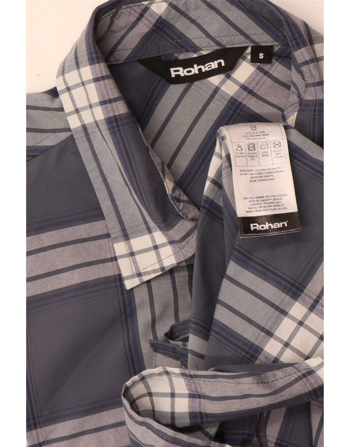 Rohan Mens Short Sleeve Shirt Small Blue Check Polyamide