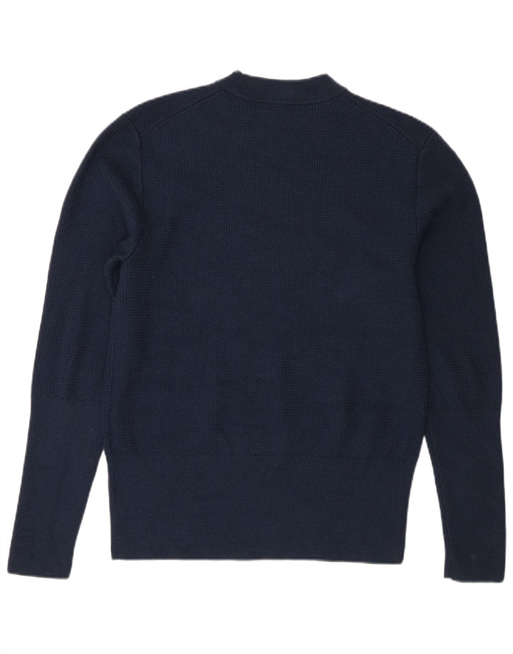 Cos Womens Crew Neck Jumper Sweater UK 14 Medium Navy Blue Wool