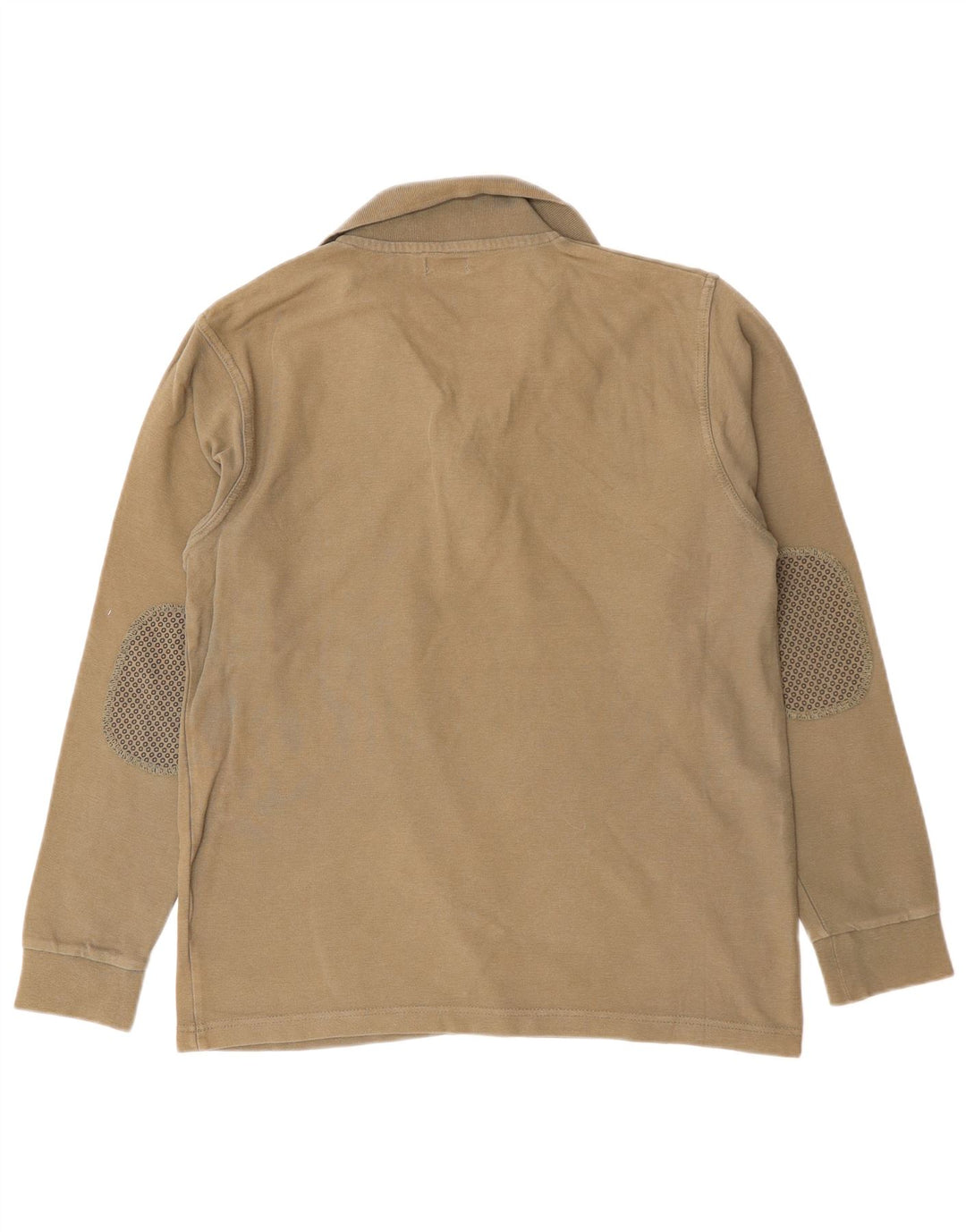 AVIREX Mens Long Sleeve Polo Shirt Medium Khaki Cotton