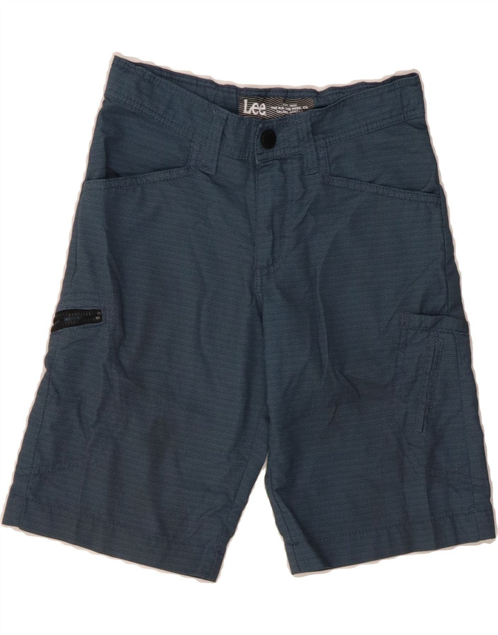 LEE Boys Cargo Shorts 7-8 Years W24 Blue Chevron Polyester Vintage Lee and Second-Hand Lee from Messina Hembry 