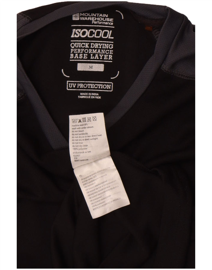 Mountain Warehouse Mens IsoCool T-Shirt Top Medium Black Colourblock