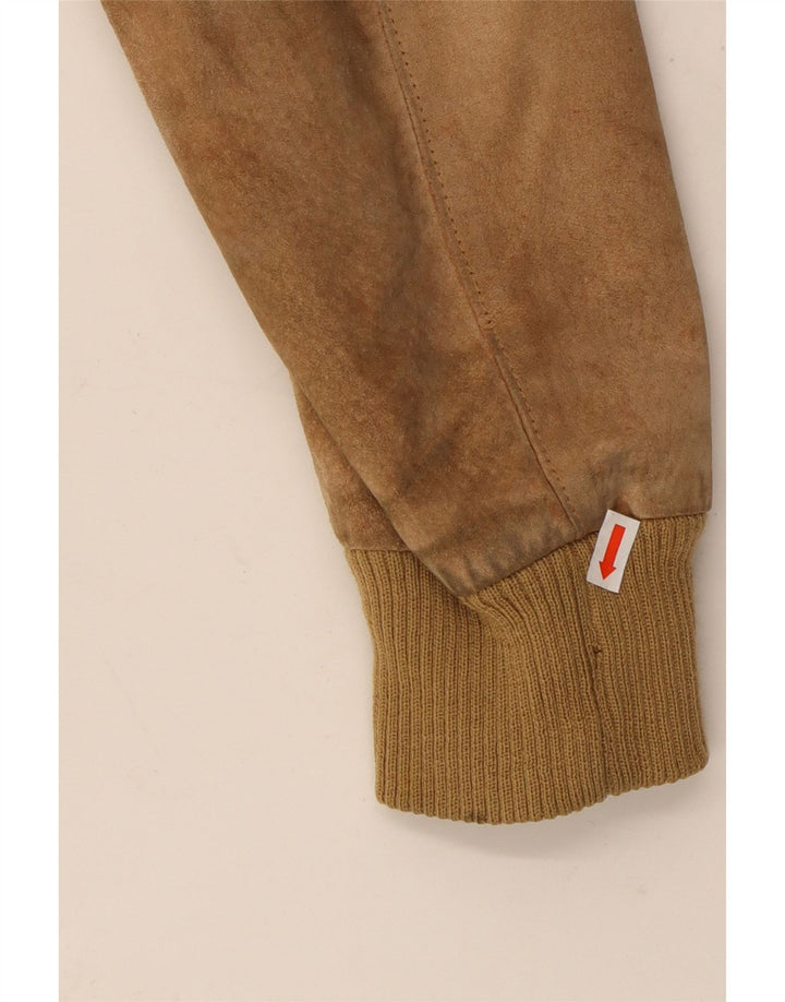 MCGREGOR Mens Suede Bomber Jacket UK 36 Small Beige