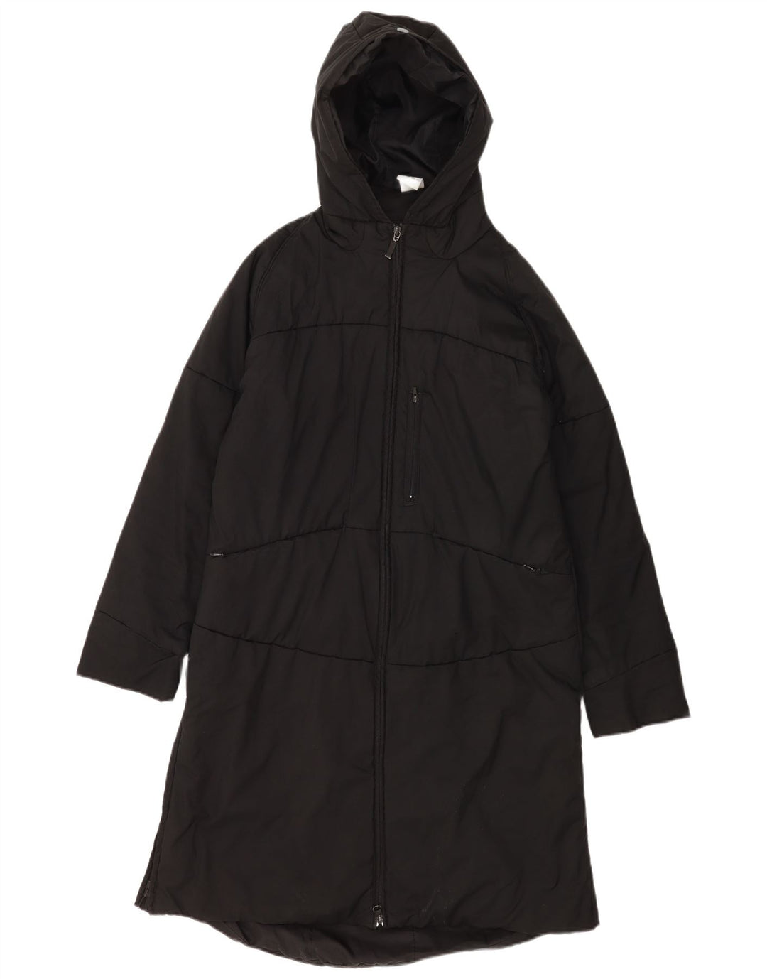 Adidas Womens Hooded Windbreaker Coat UK 16 Large Black Polyester