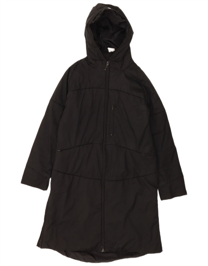 Adidas Womens Hooded Windbreaker Coat UK 16 Large Black Polyester