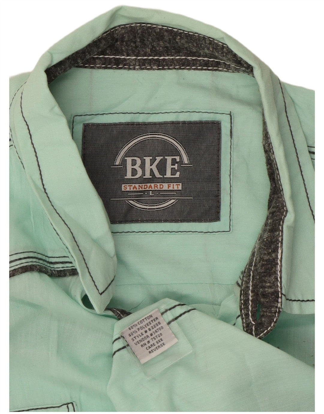 BKE Mens Standard Fit Shirt Large Green Cotton