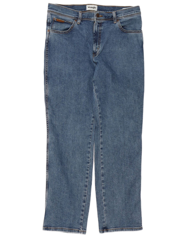 Wrangler Mens Texas Straight Jeans W34 L32 Blue Cotton