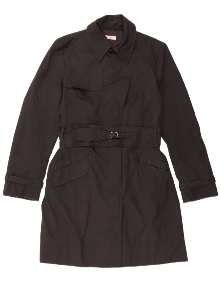 Max & Co. Womens Trench Coat UK 12 Medium Black Polyester