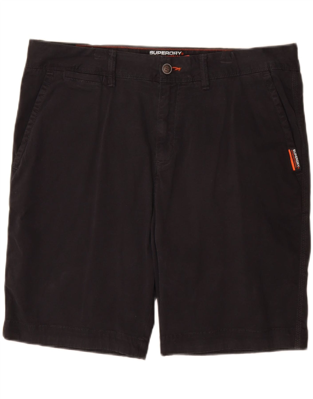 Superdry Mens Slim Chino Shorts W36 Large Black Cotton