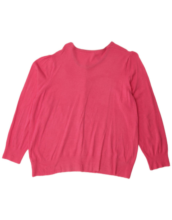 Marks & Spencer Womens Cardigan Sweater UK 24 4XL Pink Viscose