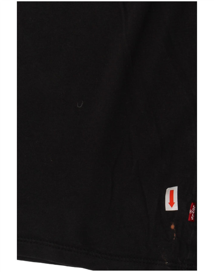 LEVI'S Womens Graphic T-Shirt Top UK 16 Large Black Cotton