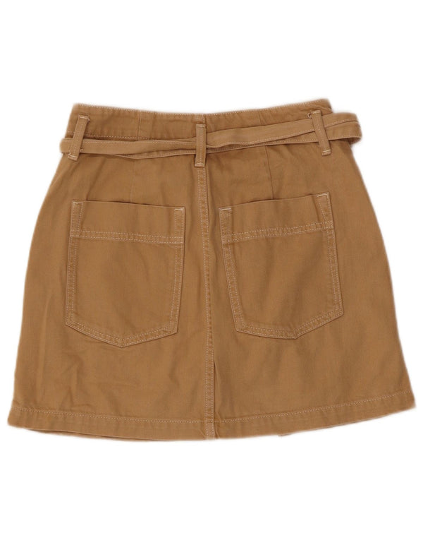 Topshop Womens Denim Skirt UK 8 Small W26  Brown Cotton