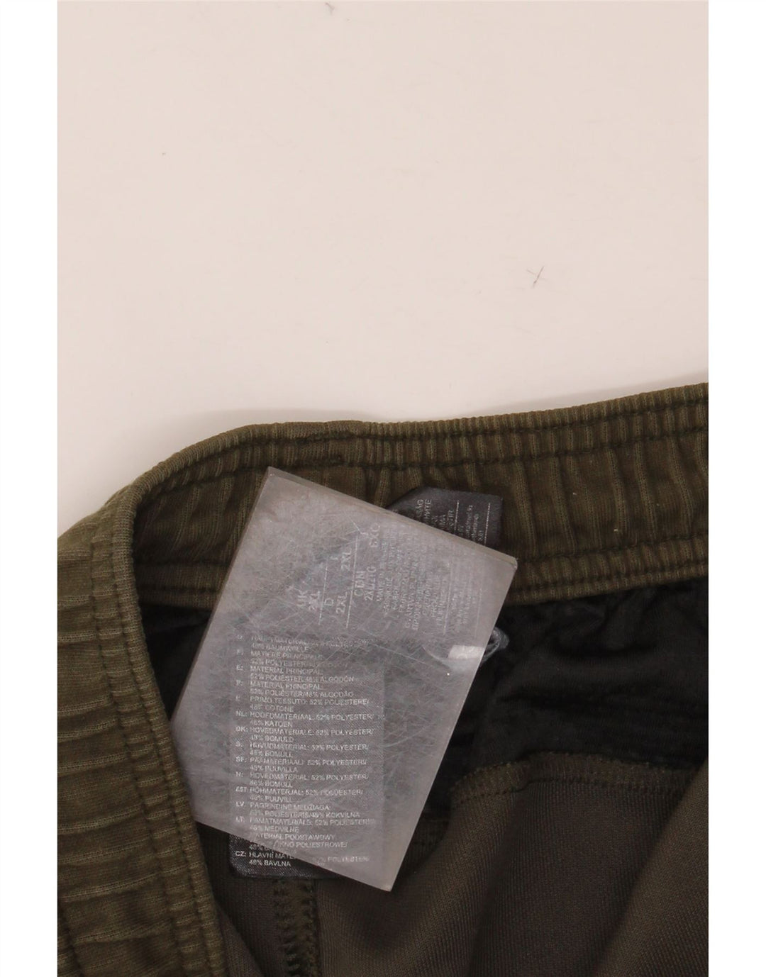 ADIDAS Mens Tracksuit Trousers Joggers 2XL  Khaki Colourblock Polyester