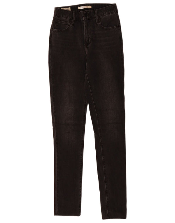 LEVI'S Womens 721 High Rise Skinny Jeans W26 L30 Grey Cotton