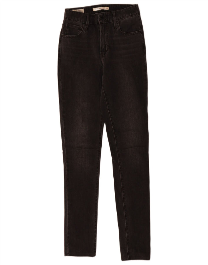 LEVI'S Womens 721 High Rise Skinny Jeans W26 L30 Grey Cotton