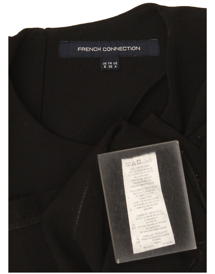 French Connection Womens Crop Top UK 8 Small Black Polyester