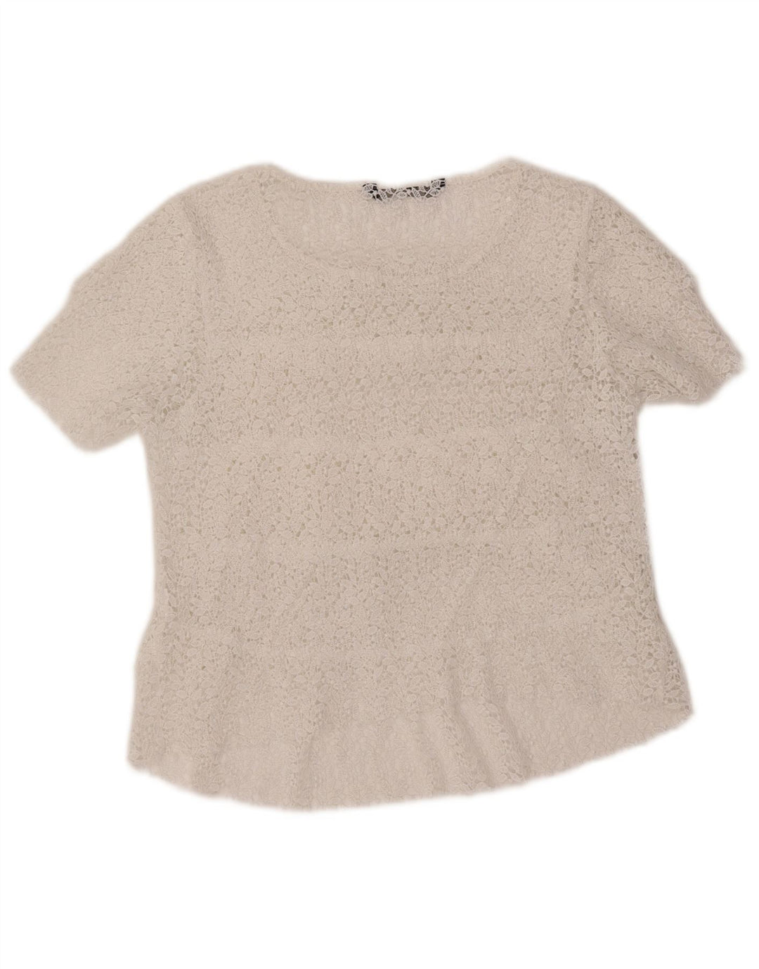 ZARA Womens Crop Blouse Top UK 12 Medium White Floral