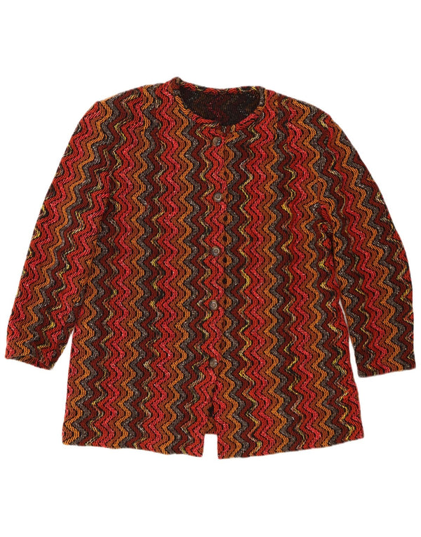 Vintage Womens 5 Button Blazer Jacket UK 16 Large Red Striped