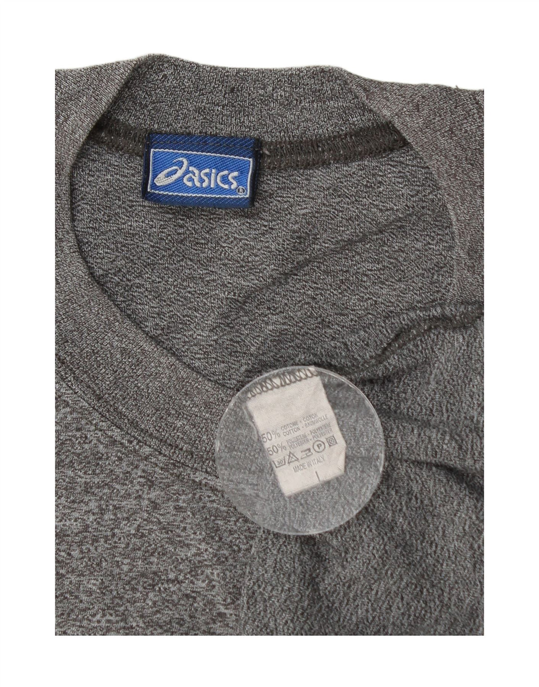 Asics Mens Graphic T-Shirt Top Large Grey Flecked Cotton