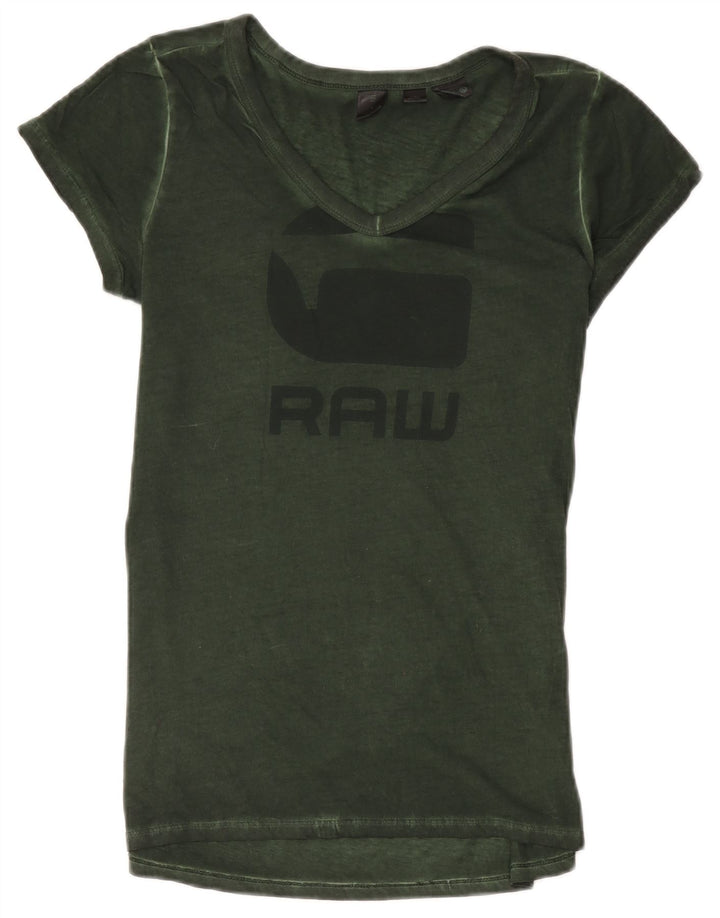G-Star Mens Graphic T-Shirt Top Medium Green Cotton