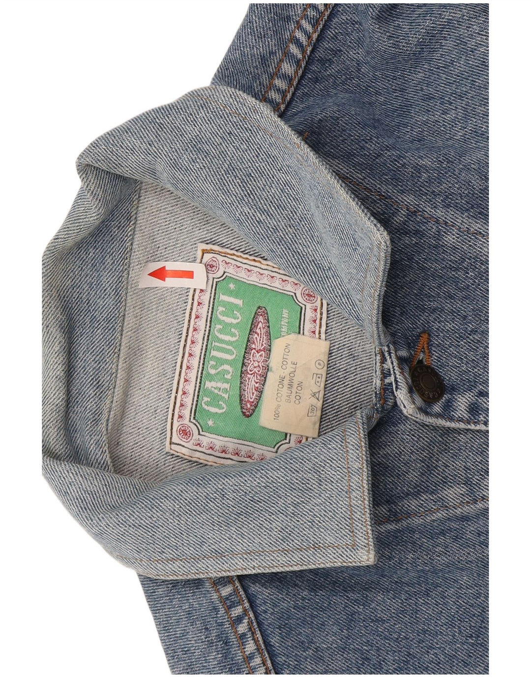Casucci Mens Denim Jacket UK 40 Large Blue Cotton