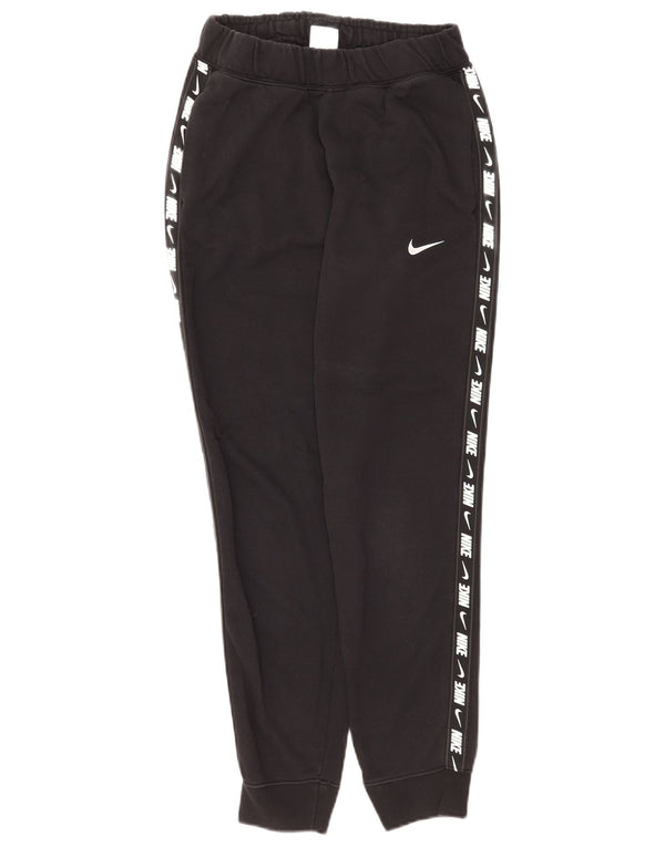 Nike Womens Graphic Tracksuit Trousers Joggers UK 10 Small  Black Cotton