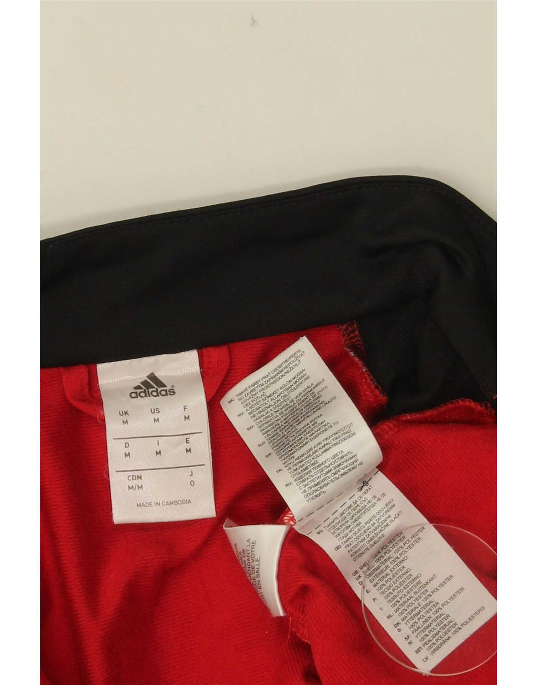 Adidas Mens Graphic Tracksuit Top Jacket Medium Red Colourblock Polyester
