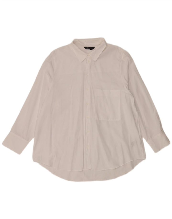 Marks & Spencer Womens Oversized Shirt UK 18 XL White Cotton