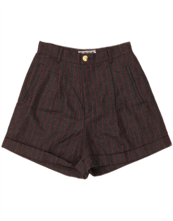 Aria Womens Double Breasted 2 Piece Set UK 14 Medium W26 Grey Striped Wool