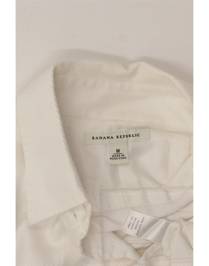 BANANA REPUBLIC Womens Corduroy Shirt UK 14 Medium White Cotton